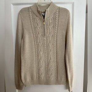 Quarter Zip Cable Knit Sweater
